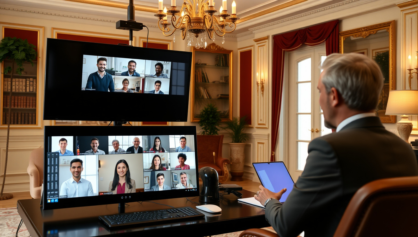 Aula moderna con tecnologie digitali avanzate